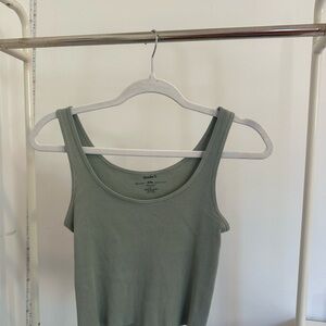 Brandy Melville Green Ribbed Crop Tank Top
